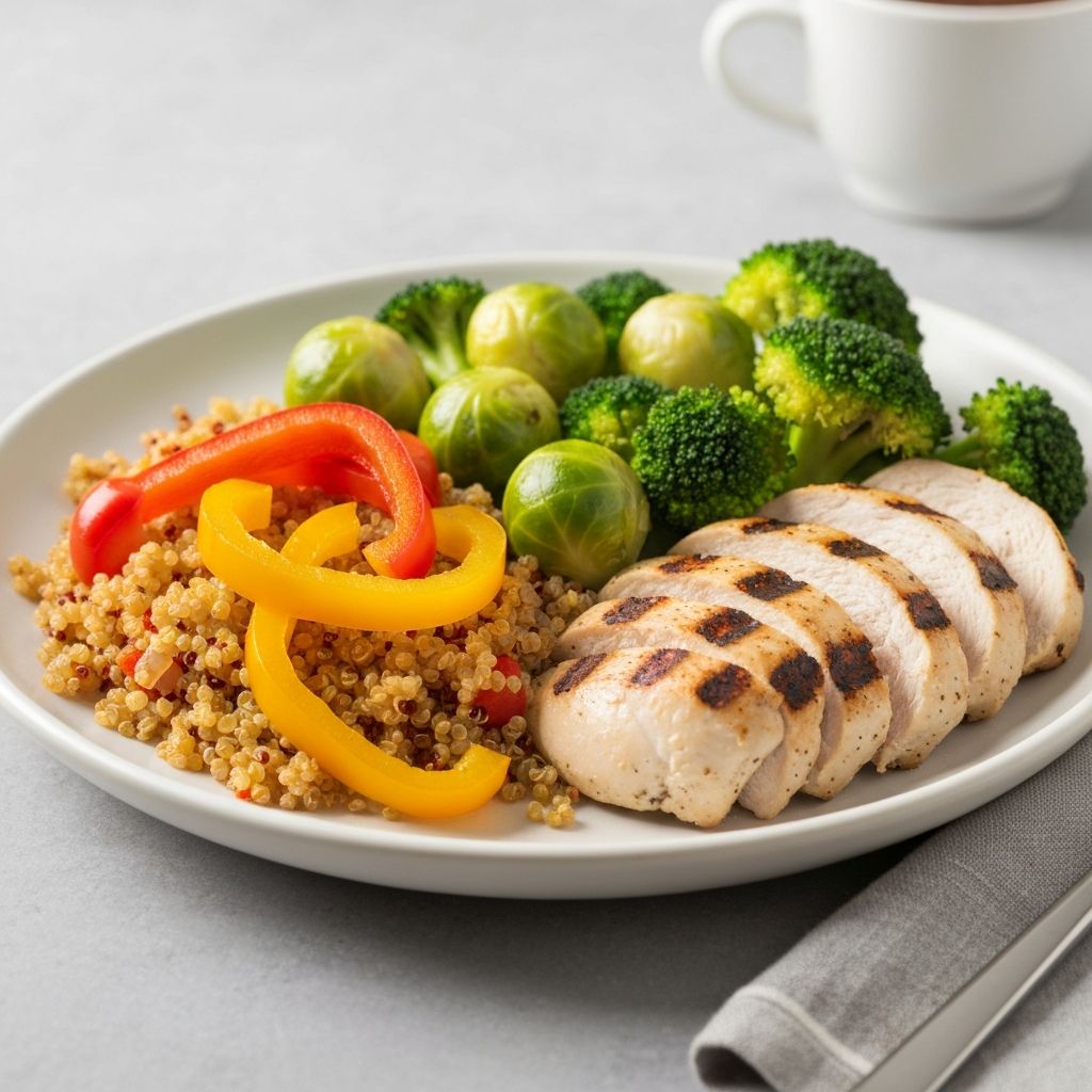 Ισορροπημένο γεύμα με διάφορες ομάδες τροφίμων